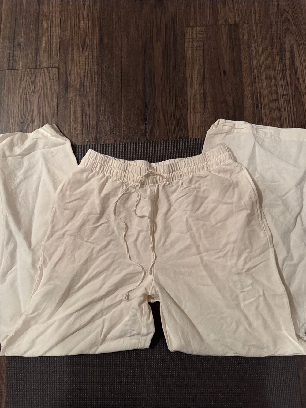 h&m white linen pants